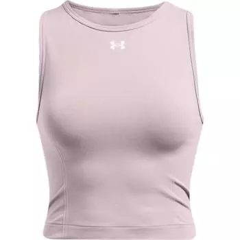 Under Armour Бесшовный мягкий удобный стильный однотонный облегающий спортивный топ-майка для женщин, цвет Fatigue-Gray 1379148-015 S
