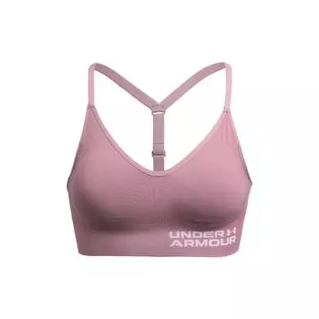 Under Armour Бесшовный повседневный дышащий спортивный бюстгальтер с буквенным принтом, женское нижнее белье Essence-Pink 1370688-697 S