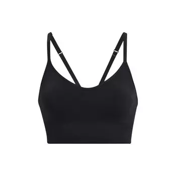 Under Armour Бесшовный сплошной тренировочный спортивный бюстгальтер низкой интенсивности, женское нижнее белье, черный 1380428-001 XS