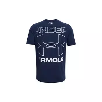 Under Armour Большой логотип Печать Спортивная Круглый вырез Ретро Футболка Мужские Футболки Колледж-Синий 1352044-408 L
