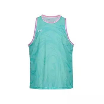 Under Armour Breathable Quick-Dry Comfortable Sleeveless Basketball Jersey Men tops Light-Green Pink-Purple 25500128-361 L