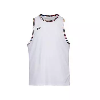 Under Armour Breathable Quick-Dry Comfortable Sleeveless Basketball Jersey Men tops White Multicolor 25500135-100 M