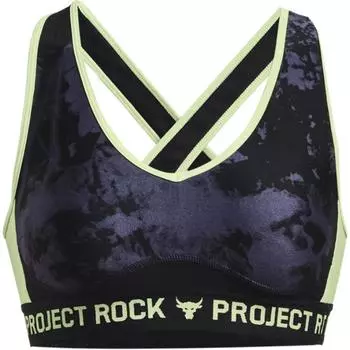 Under Armour Буквенный принт со средней поддержкой, спортивный бюстгальтер, женское нижнее белье, черный 1374640-001 S