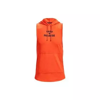 Under Armour Буквенный узор дышащий безрукавный спортивный жилет мужской жилет оранжевый 1365215-851 M