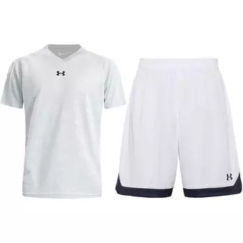 Under Armour Быстросохнущий свободный трикотажный тренировочный повседневный спортивный костюм для мужчин, белый 21500531-009+21500202-100 M