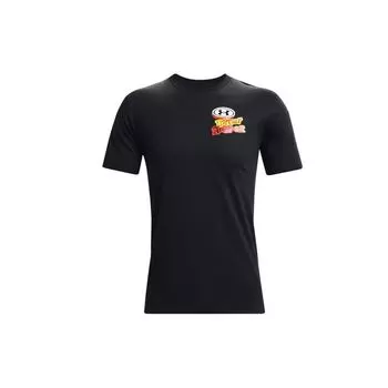 Under Armour Cartoon Print Training Loose Comfortable Crew Neck Short Sleeve T-Shirt Men Tops Black 1366449-001 XL
