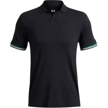 Under Armour Casual Breathable Comfortable Striped Short Sleeve Polo Shirt Men tops Black 1388709-001 M