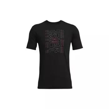 Under Armour Casual Breathable Running Logo Solid Color Round Neck T-Shirt Men Tops Black 1362995-001 M