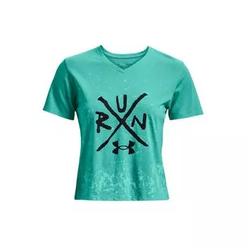 Under Armour Повседневная свободная укороченная футболка с коротким рукавом, женские топы, светло-зеленый 1370368-369 L