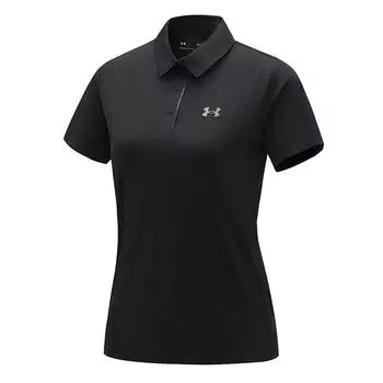 Under Armour Casual Short Sleeve Polo Shirt Women tops Dark-Black 14323262-0033 XS
