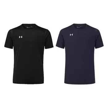 Under Armour Casual Solid Color Sports Jersey Knit Crew Neck Breathable Short Sleeve T-Shirt 2-Pack Unisex Tops Black Navy 21500525-001+21500525-409 S