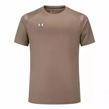 Under Armour Casual Solid Color Sports Jersey Knit Crew Neck Short Sleeve T-Shirt Unisex T-Shirt Brown 21500525-230 S