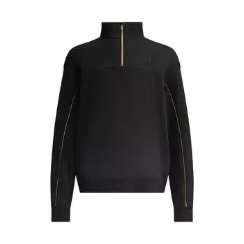 Under Armour Casual Sports Series Half-Zip Fashion Simple Stand Collar Pullover Logo Sweatshirt Men sweatshirt Black 6006005-001 XL