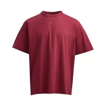 Under Armour Casual Sports Series Logo Loose Round Neck Short Sleeve T-Shirt Unisex Tops Flame-Red 6006007-625 S