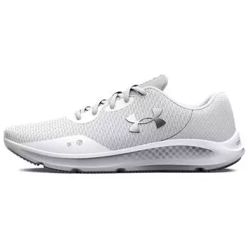 Under Armour Charged Pursuit 3 белые металлические серебристые мужские кроссовки 3024878-101 44.5