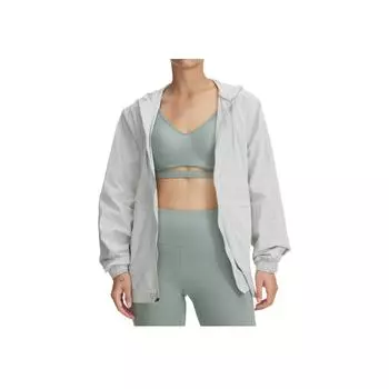 Under Armour Cinch Waist Comfortable Stylish Aesthetic Solid Color Simple Jacket Women Jacket Gray 1389502-377 XL