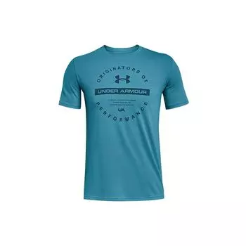 Under Armour Circle Originators Training Short Sleeve Printed Crew Neck T-Shirt Men Tops Blue 1352047-450 S