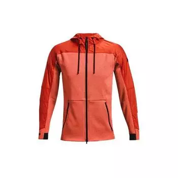 Under Armour ColdGear Colorblock Дышащая тренировочная куртка с капюшоном Мужская верхняя одежда Оранжевый 1320710-830 L