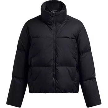 Under Armour ColdGear Limitless однотонная повседневная спортивная куртка-пуховик на молнии с воротником-стойкой, женские куртки черного цвета 1384648-001 S