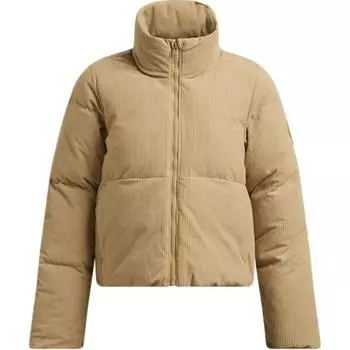 Under Armour Coldgear Limitless Stand Collar Теплый однотонный повседневный пуховик с длинным рукавом Женская верхняя одежда Camel-Brown 1384652-263 S