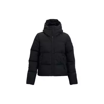 Under Armour ColdGear® Повседневная однотонная тренировочная куртка с капюшоном Женская куртка черного цвета 1364901-001 M