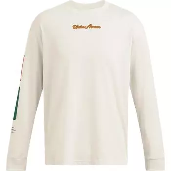 Under Armour Collegiate Script Comfortable Loose Long Sleeve T-Shirt Men Tops Pinnacle-White 1388093-110 M
