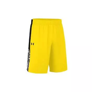 Under Armour Color Block Casual Design Quick Dry Running Sports Training Mid Rise Basketball Shorts Men shorts Yellow 23500201-790 M