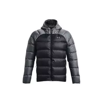 Under Armour Color Block Design Logo Zip ветрозащитная теплая куртка с капюшоном для мужчин куртки черные серые 1364903-002