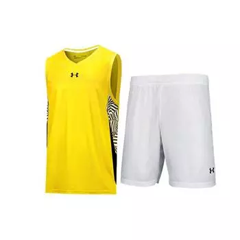 Under Armour Color Block Logo Дышащие тренировочные спортивные трикотажные шорты без рукавов Баскетбольный комплект Мужские комплекты 23500101-790+21500228-100 M
