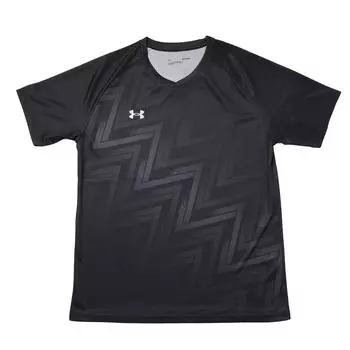 Under Armour Color Block Logo Print Casual Sports V-Neck Short Sleeve T-Shirt Unisex Tops Black 25500520-001 S