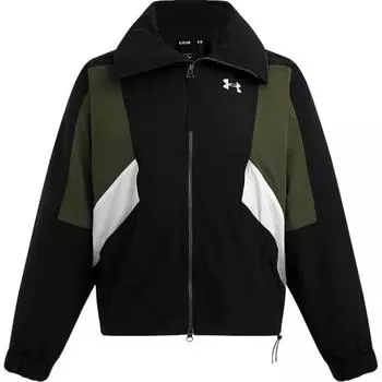 Under Armour Color Block Training Jacket Women Jackets Black 1389317-001 L