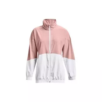 Under Armour Color Block Woven Full Zip Training Jacket Women jackets Pink 1369890-676 M