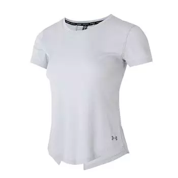 Under Armour Comfortable Breathable Round Neck Pullover Short Sleeve T-Shirt Women Tops Gray 1373399-014 XS