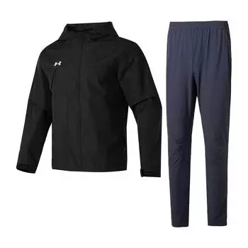 Under Armour Comfortable Long Sleeve Hoodie And Elastic Long Pants Casual Sports Suit Men suit 23600401-001+23600701-013 L