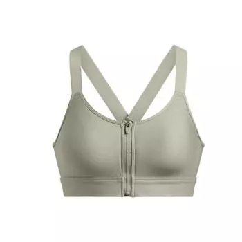 Under Armour Continuum Adjustable Strap Zip Training Sports Bra Women underwear Jungle-Green 1374122-504 S