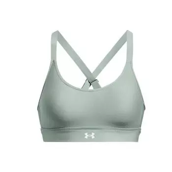 Under Armour Continuum Logo Print Training Sports Bra Women Underwear Blue Gray 1372559-781 S