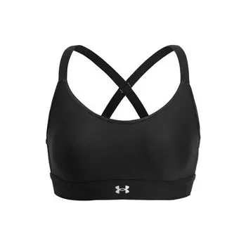 Under Armour Continuum Solid Color Logo Вышитый Crossback Medium Support спортивный бюстгальтер для женщин спортивный бюстгальтер черный 1372559-001 XS