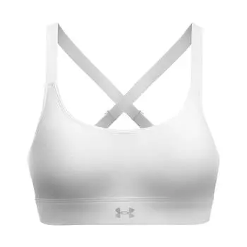 Under Armour Continuum Solid Crossback Средняя поддержка спортивный бюстгальтер женское нижнее белье белый 1372559-100 L