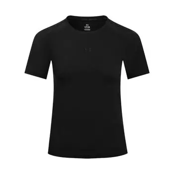 Under Armour Cool Mesh Logo Solid Loose Breathable Crew Neck Short Sleeve Regular T-Shirt Women T-Shirts Black 6007555-001 M