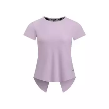 Under Armour Coolswitch Удобная Универсальная Простая Модная Футболка с Коротким Рукавом Стандартного Кроя Женские Топы Фиолетовый 1373399-543 XS