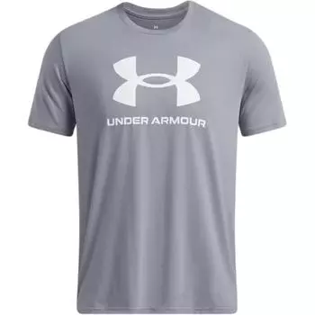 Under Armour Crew Neck Quick-Dry Logo Short Sleeve T-Shirt Men T-Shirts Gray 1382911-036 XL