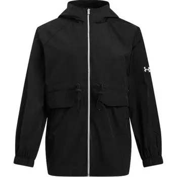 Under Armour Crinkle Woven Loose Comfortable Versatile Jacket Women jackets Black 6005994-001 S