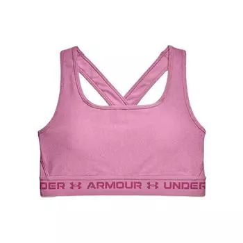 Under Armour Crossback Heather Средняя поддержка Тренировочный спортивный бюстгальтер Женское нижнее белье Розовый Фиолетовый 1361036-680 XS