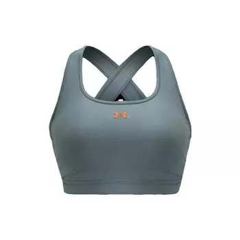 Under Armour Crossback Logo Print Design Instant Training Sports Bra Women Underwear Blue-Green-Green 1372798-781 S