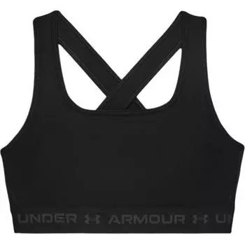 Under Armour Crossback Средняя поддержка Йога Тренировки Спортивный бюстгальтер Женский спортивный бюстгальтер Черный 1361034-001 S