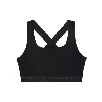 Under Armour Crossback Средняя поддержка Йога Тренировки Спортивный бюстгальтер Женский спортивный бюстгальтер Черный 1361034-001 S