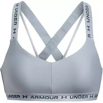 Under Armour Crossback SS23 V-образный вырез однотонный низкоинтенсивный спортивный бюстгальтер женское нижнее белье серый 1361033-465 L
