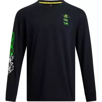 Under Armour Curry Graphic Letter Sports Crew Neck Pullover Long Sleeve T-Shirt Men Tops Black 1387109-001 XL