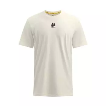 Under Armour Футболка с коротким рукавом и принтом логотипа карри, влагоотводящая, мужская, цвет глина-белый 1387107-114 XL