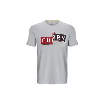 Under Armour Curry Series Logo Print Crew Neck T-Shirt Men Tops Modern-Gray 1377543-011 M